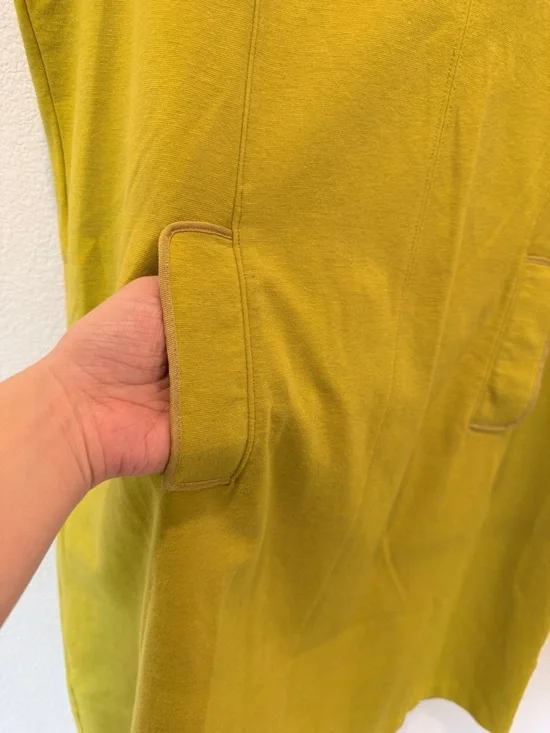 Boden Carolyn Ponte Jersey Dress 16 Lime Green Mod 60s Retro Shift Midi Pockets - Picture 4 of 8